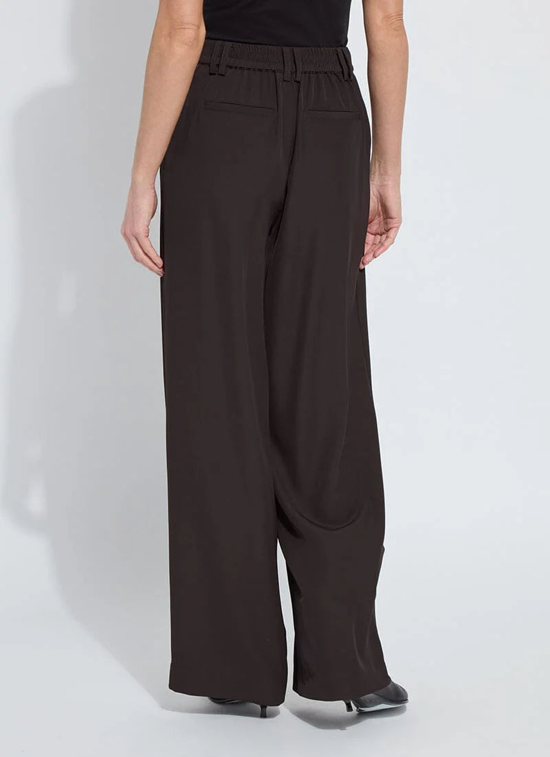 Darcy Pleated Wide Leg Trouser in double espresso by Lysse