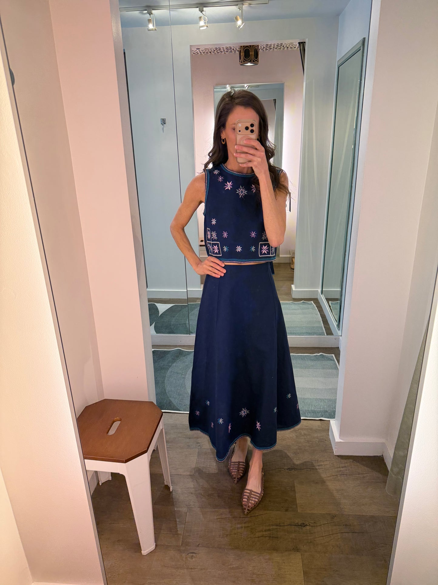 Dafne Canvas Skirt in midnight by Louise Misha