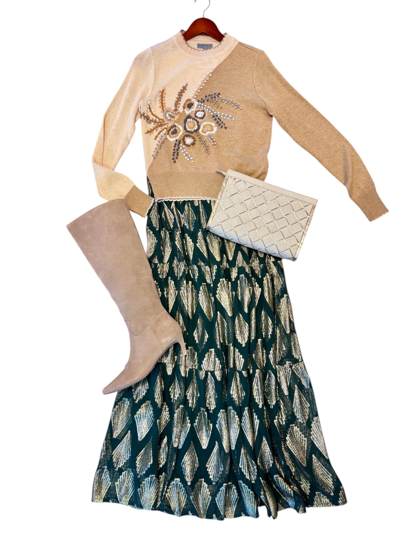 TRUNK SHOW- The Abby Skirt in emerald deco by Beau & Ro