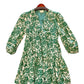 Printed Tiered Dress in green by The Korner
