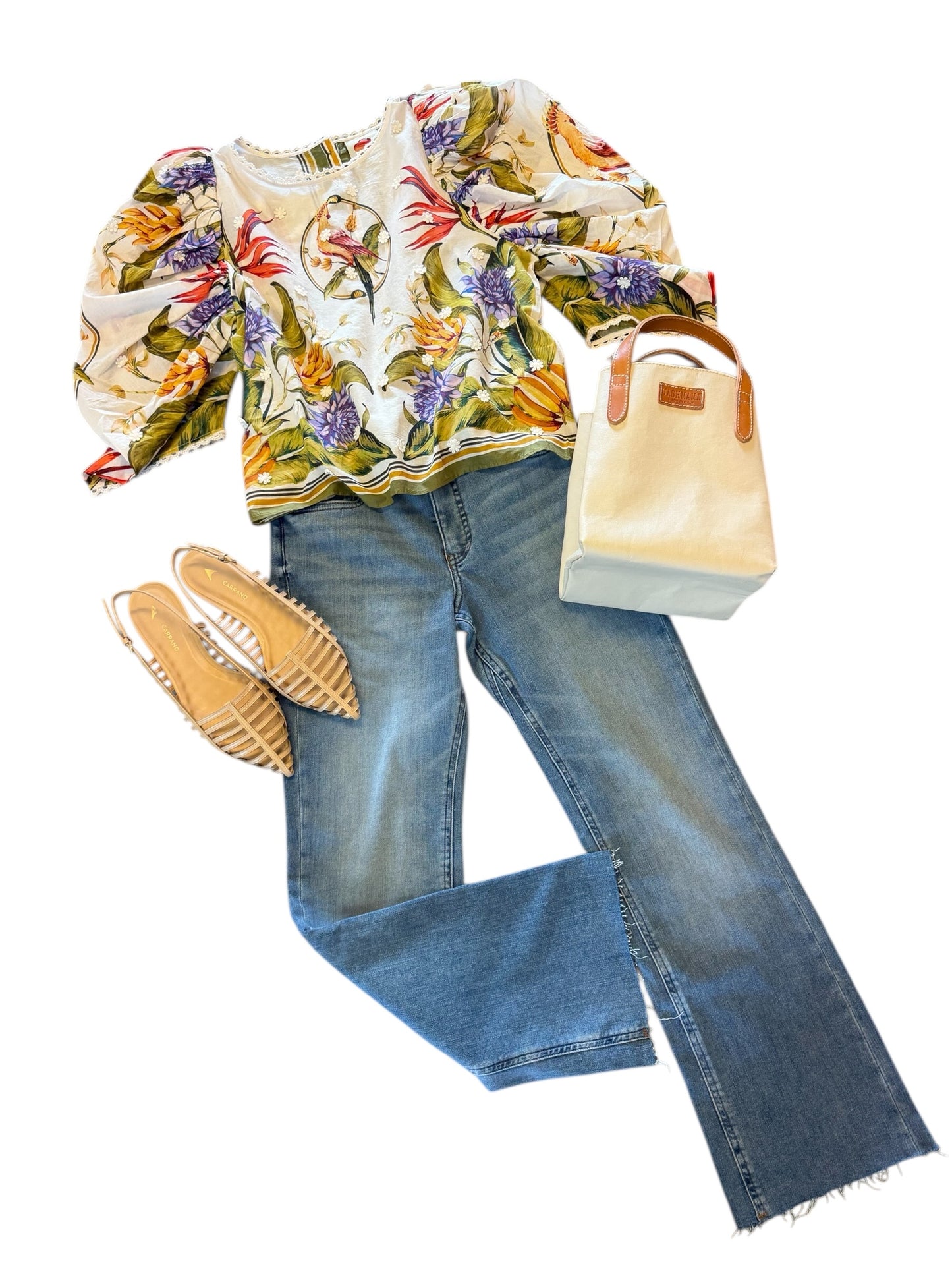 Kelsey High Rise Flare with Inset Leg in amaze by KUT