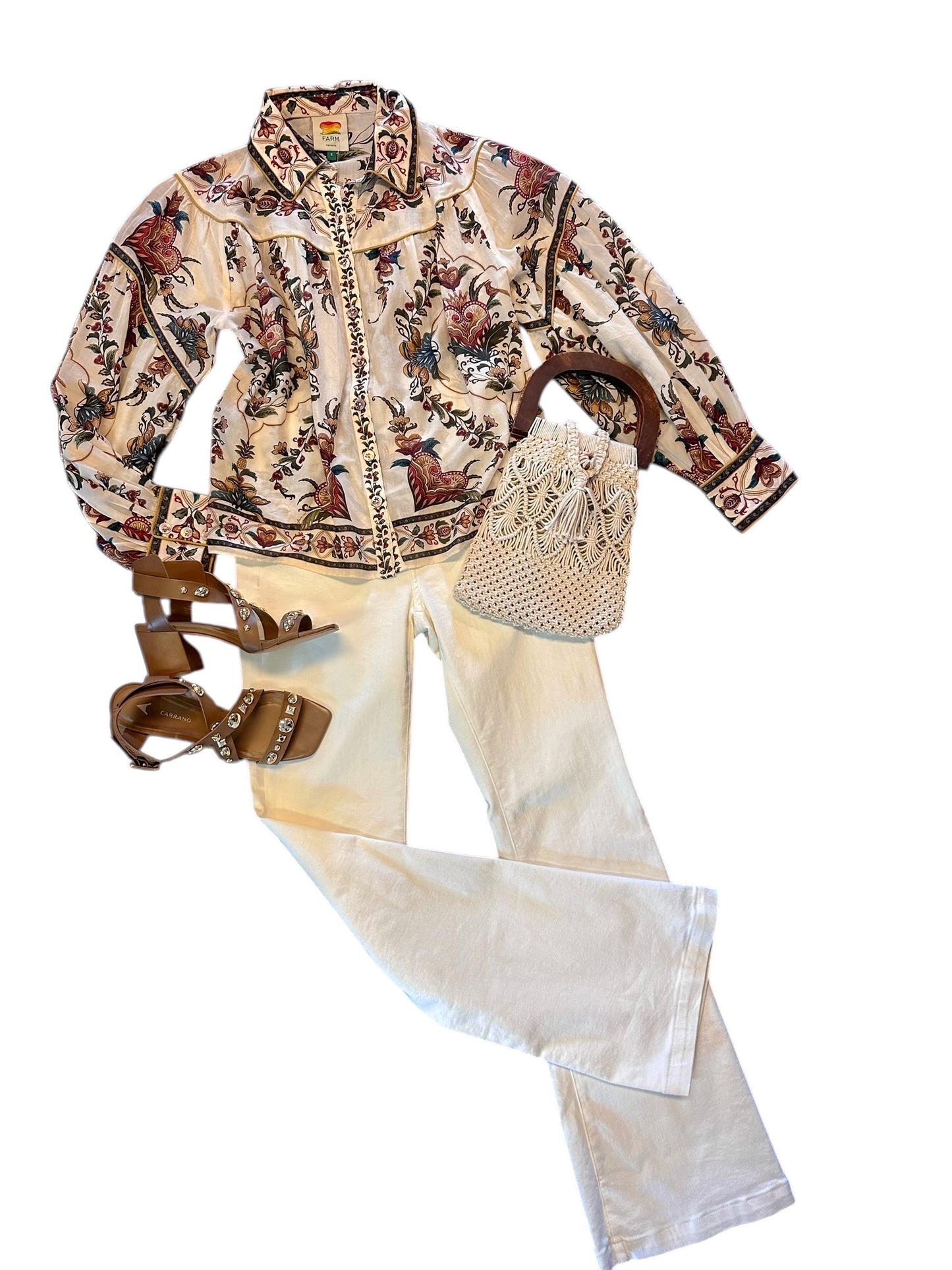 Majestic Hearts Blouse in cream by Farm Rio