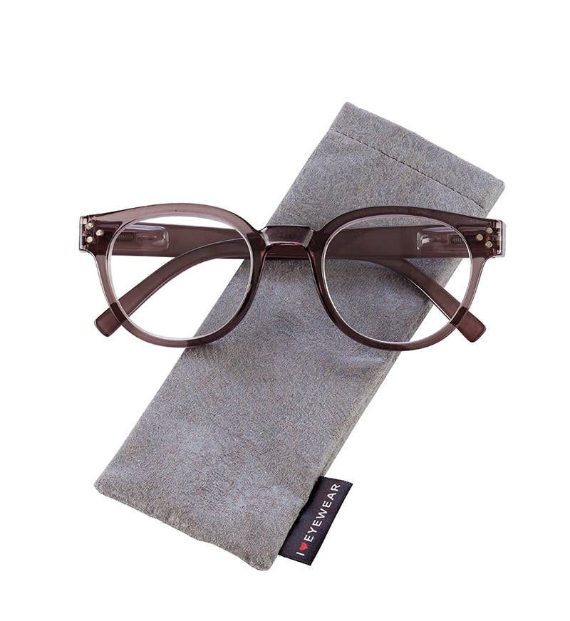 Detroit Reading Glasses: Grey / +1.75