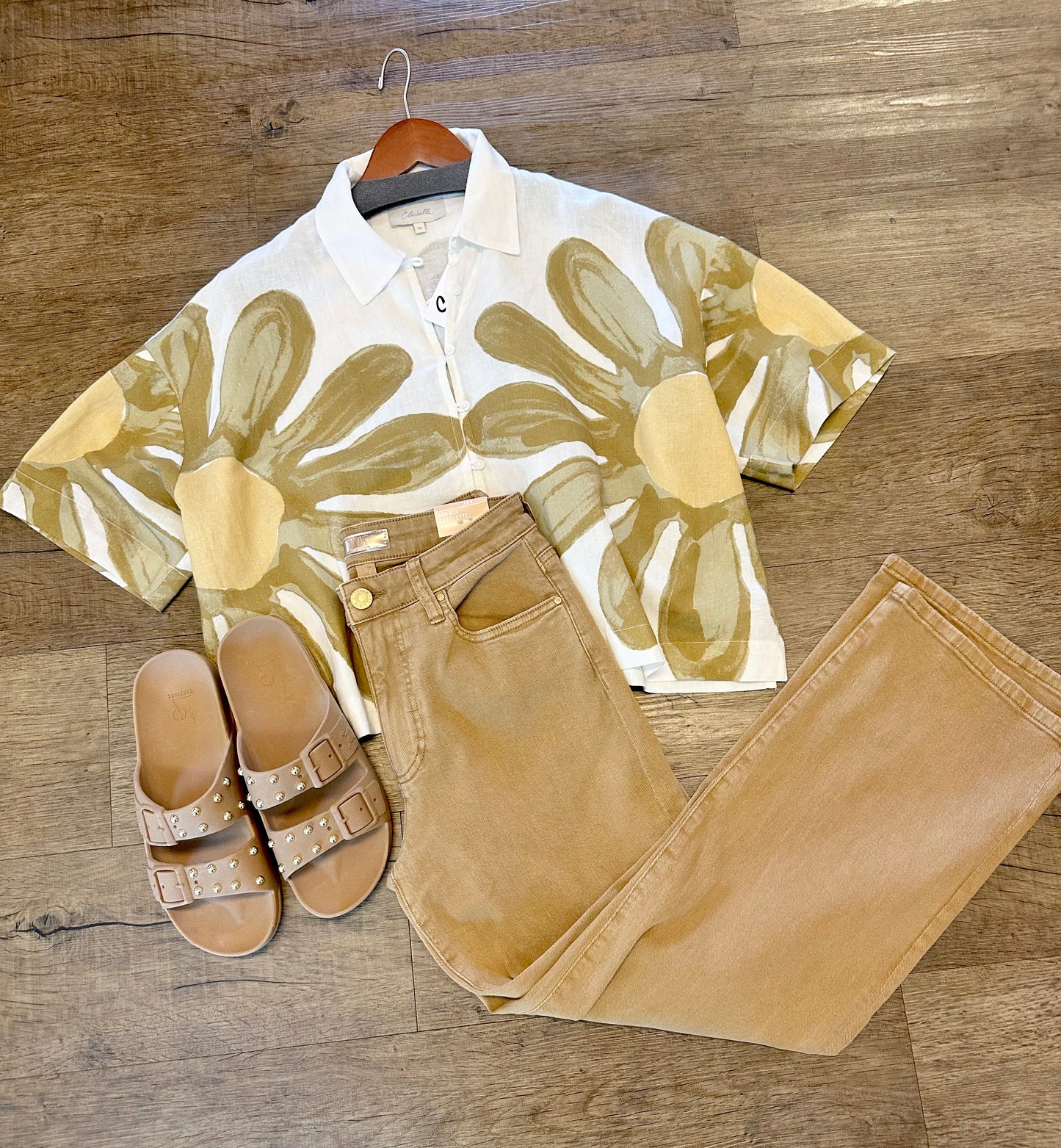Charlotte High Rise Wide Leg Jean in caramel by KUT