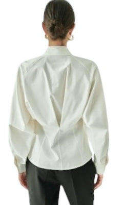 Kamari Button Up Blouse in bone by Exquise