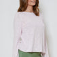 L/S Easy Boatneck Fine Tee in candy mist by Mododoc