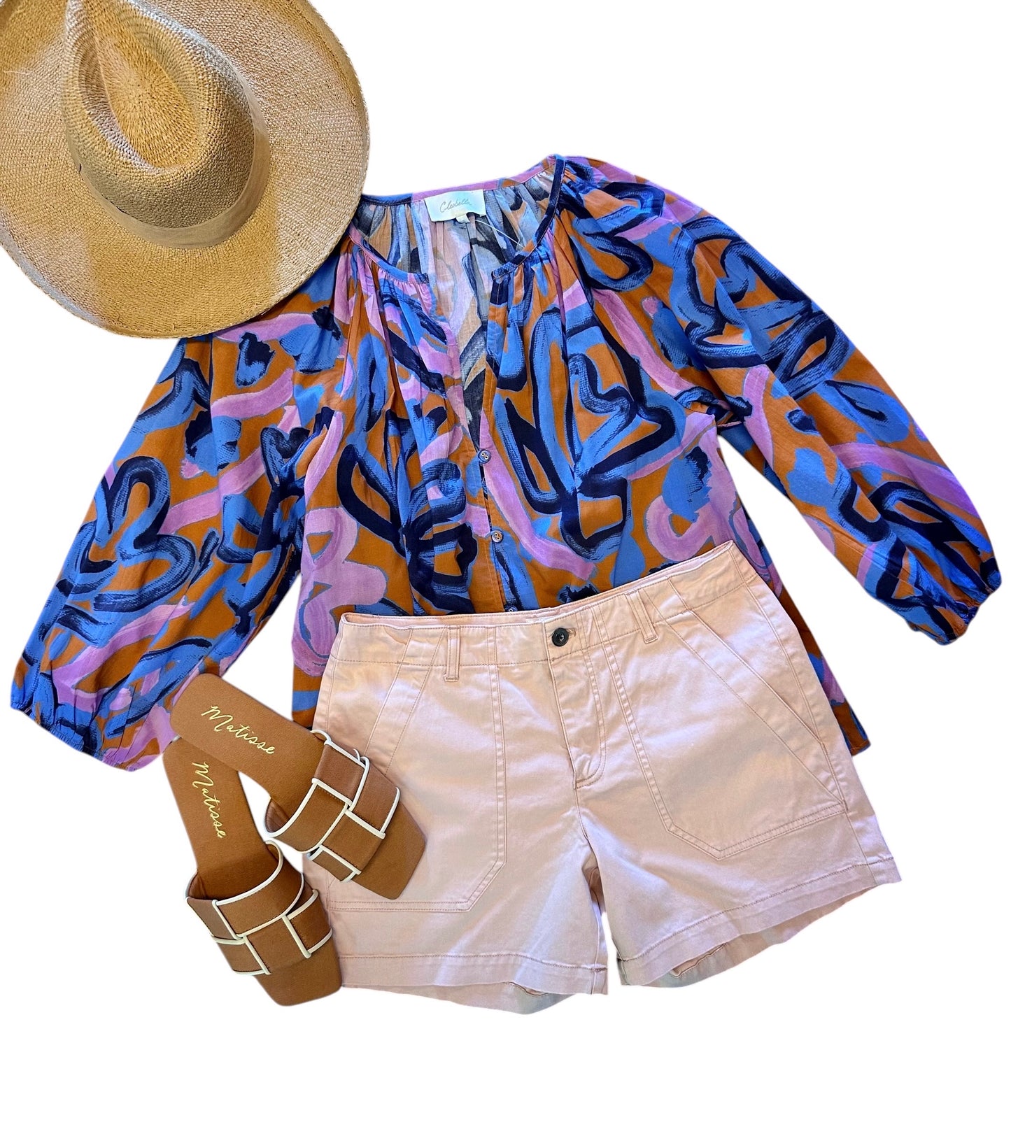 Ramona Printed Blouse in fresco print by Cleobella