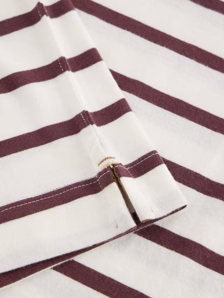 Gina Stripe Tee in ivory multi by White Stuff
