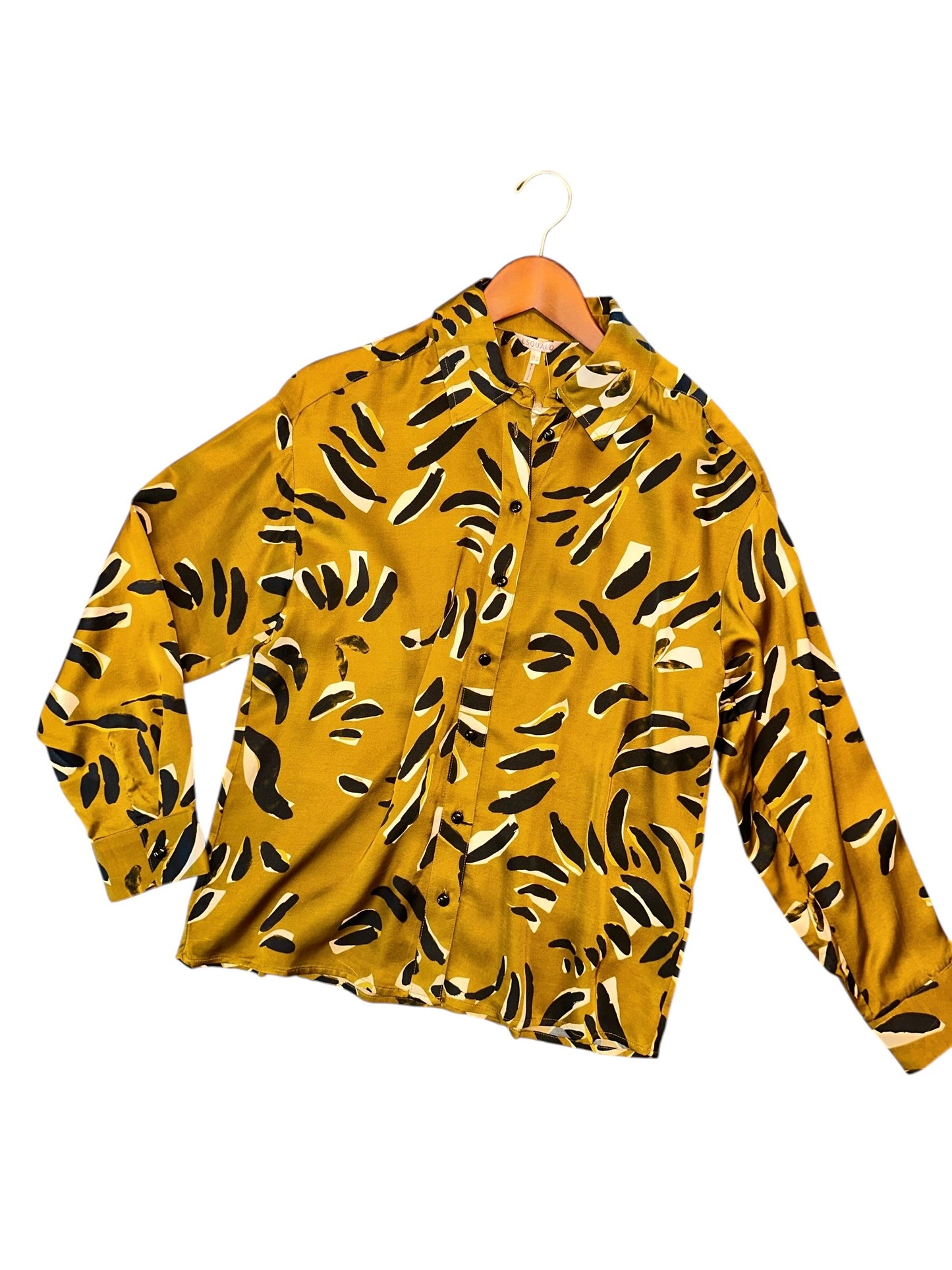 Oversized Button Down Blouse in harmony print by Esqualo