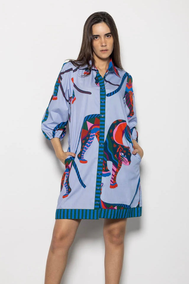 Ava Dress in cheetah mirage by Maude Vivante
