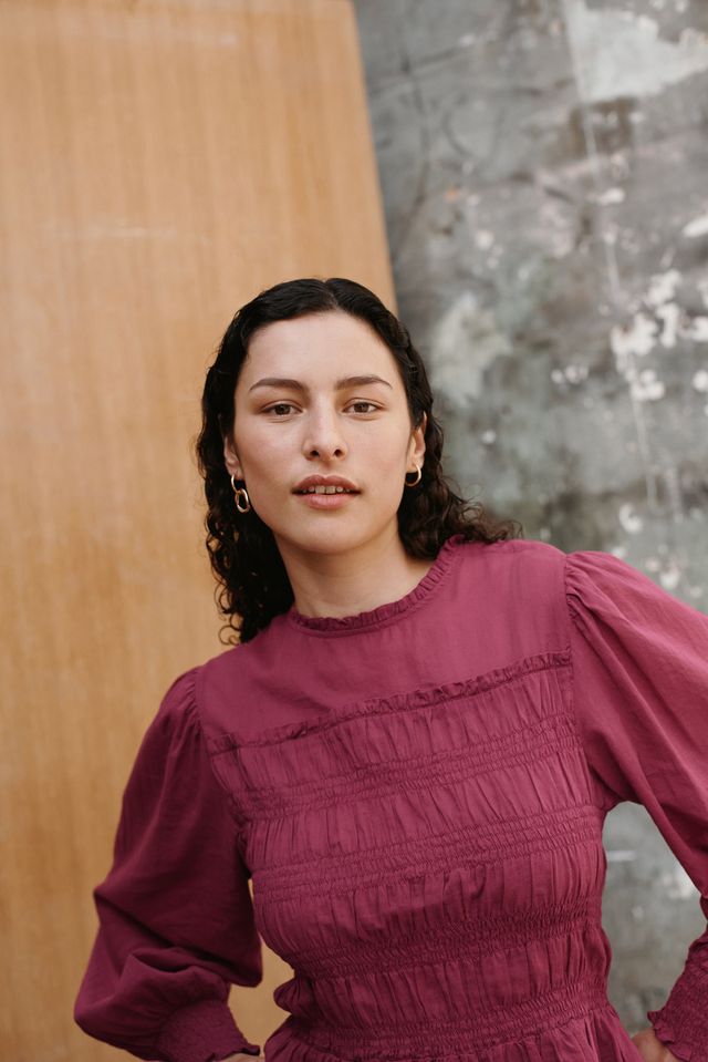 Haydee Smocked Top in grape by Louise Misha