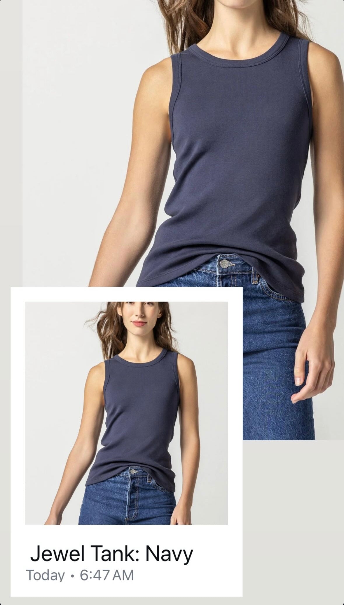 Jewel Tank in dark navy by Lilla P