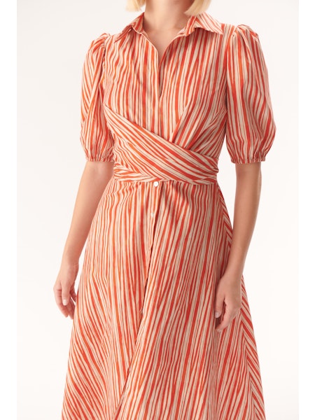 Kali Dress in red/ beige by Exquise