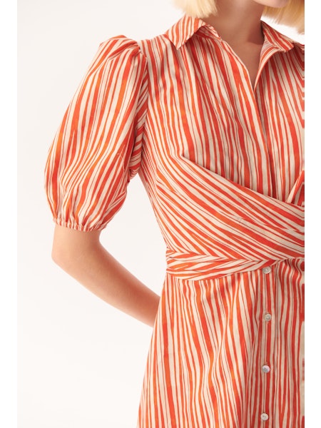 Kali Dress in red/ beige by Exquise