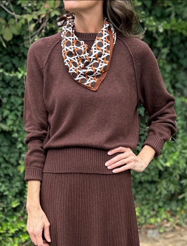 Raglan Sleeve Pullover Sweater in java by Lilla P