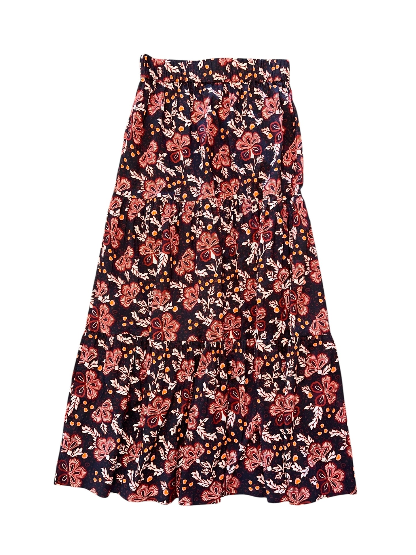 Ariana Printed Maxi Skirt in black floral by Bindu