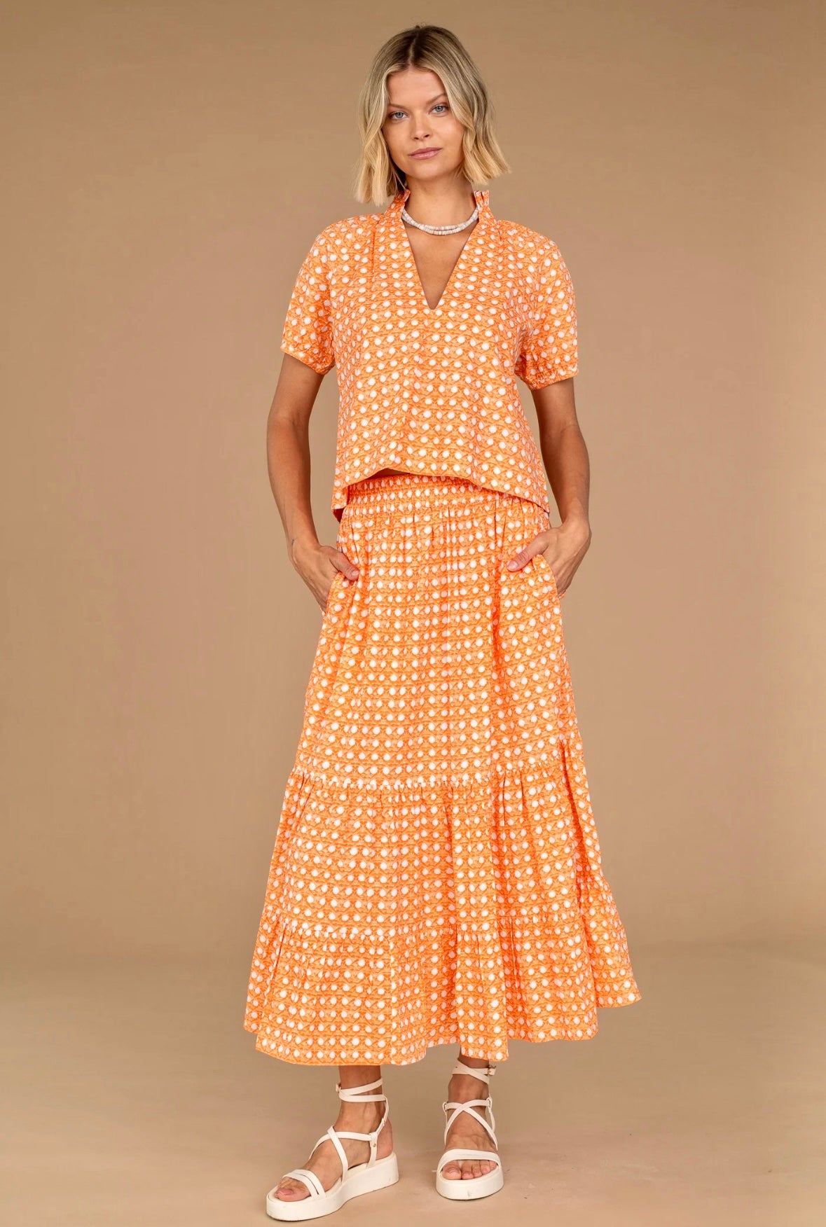 Surrey Skirt in orange wicker by Olivia James