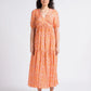 Printed Maxi Dress in orange by See U Soon