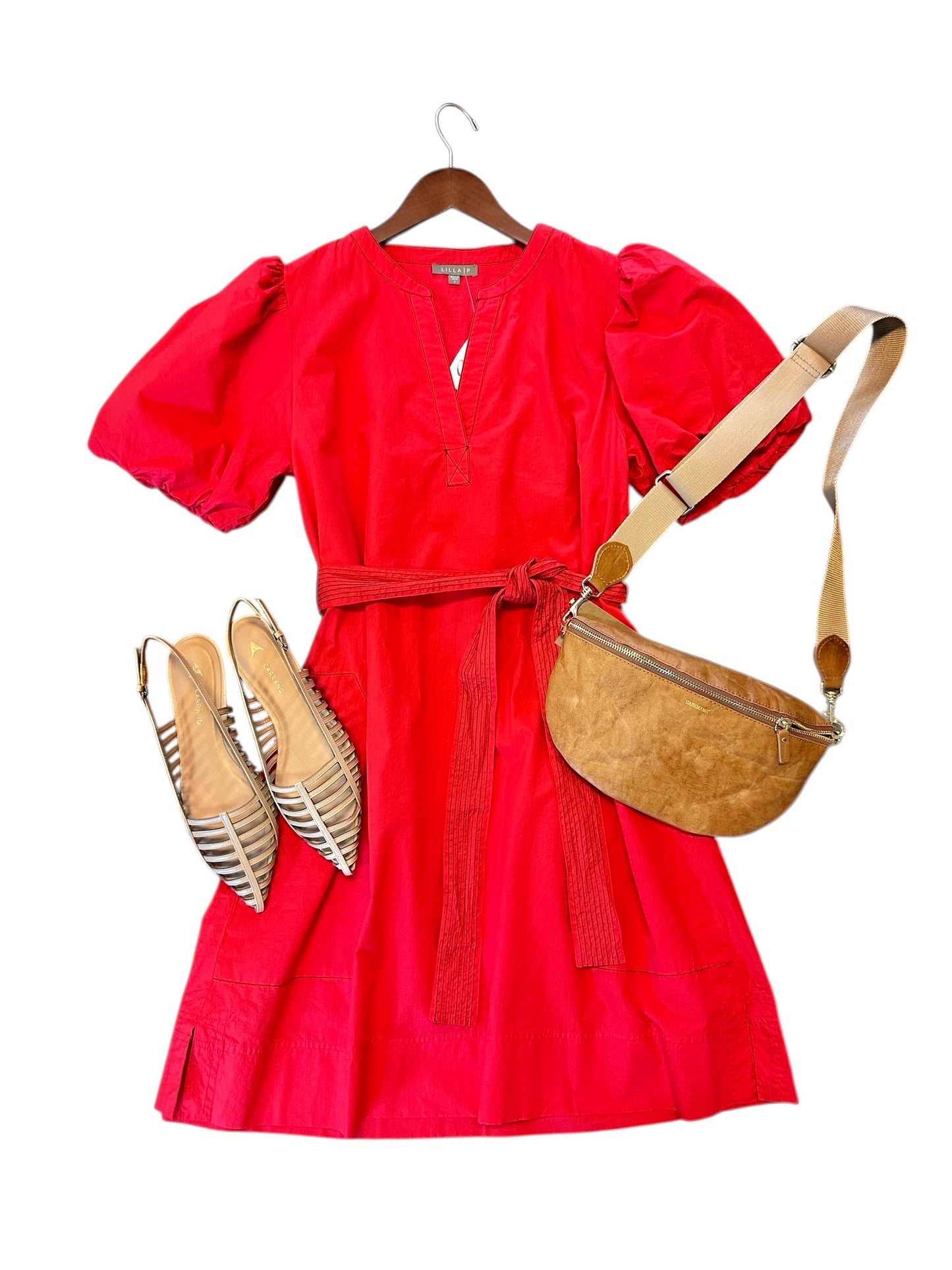 Kara Caged Slingback Flat in cru by Carrano