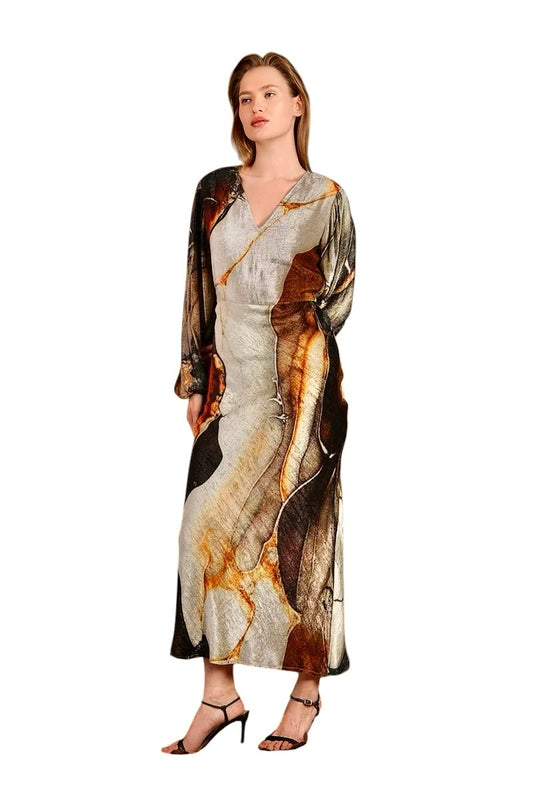 Amerie Long Sleeve Maxi Dress in neutral by Blank