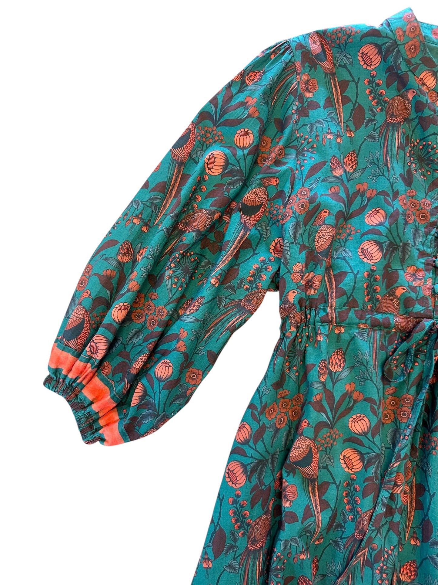 Ravello Printed Maxi Dress in partridge teal by Isla Payal