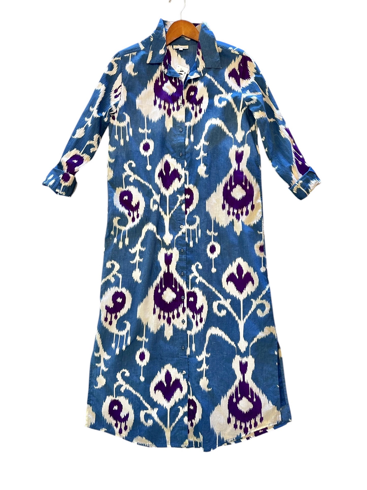 Russell Ikat Dress in indigo desert by Fitzroy & Willa