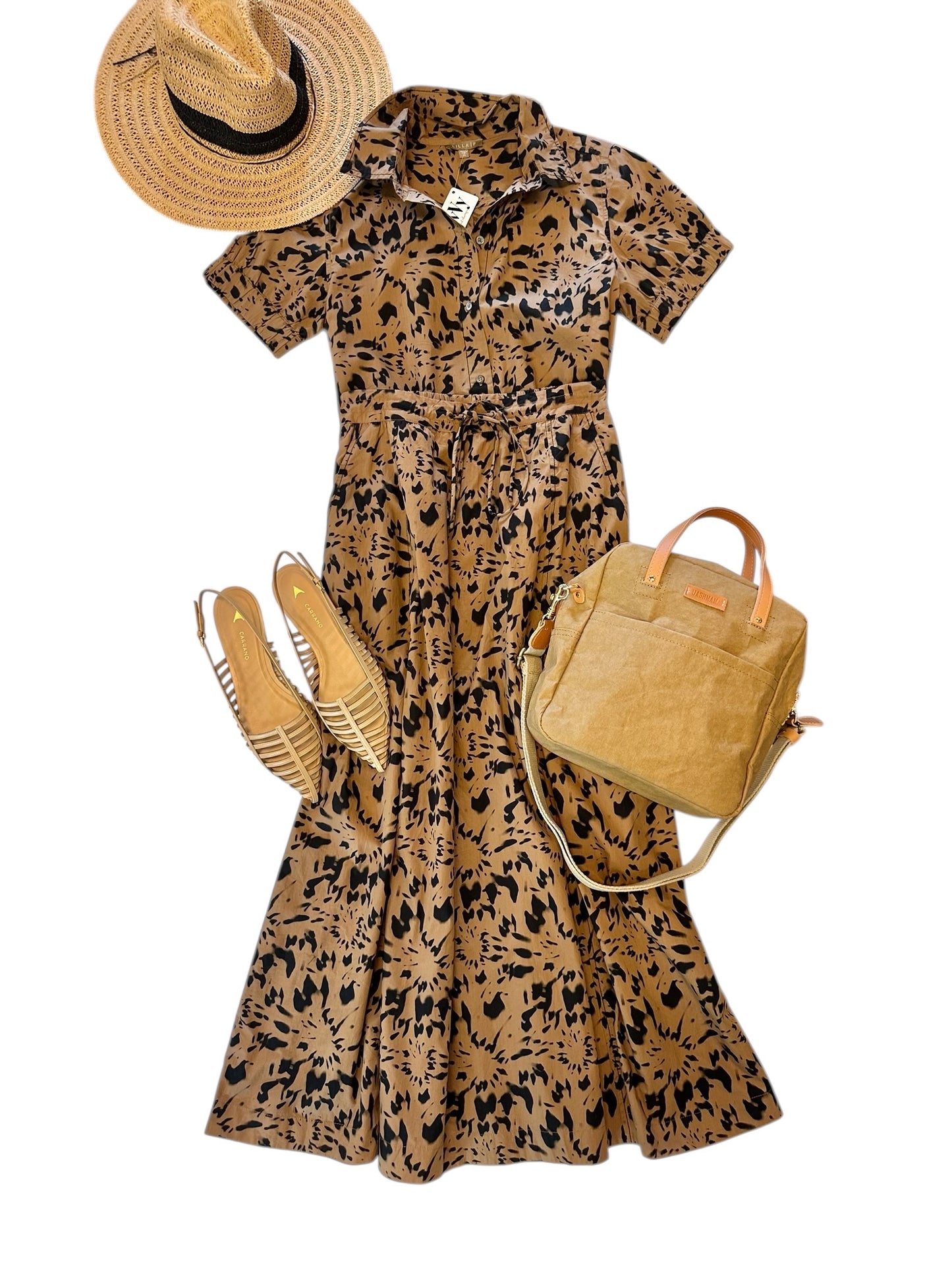 Elastic Cuff Button Down Top in animal floral by Lilla P