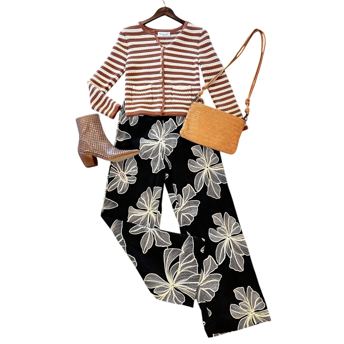 Hutton Embroidered Pants in black by Allison