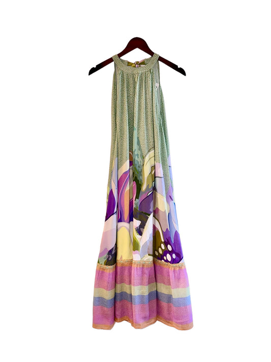 Ciana Printed Sleeveless Maxi Dress in green/purple by Blank