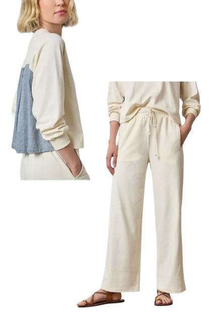 Drawcord Wide Leg Pant in magnolia by Lilla P