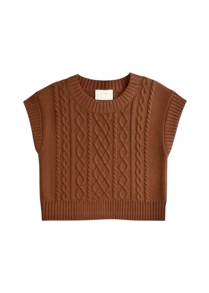 Gigi Sweater Vest in cocoa by Cleobella