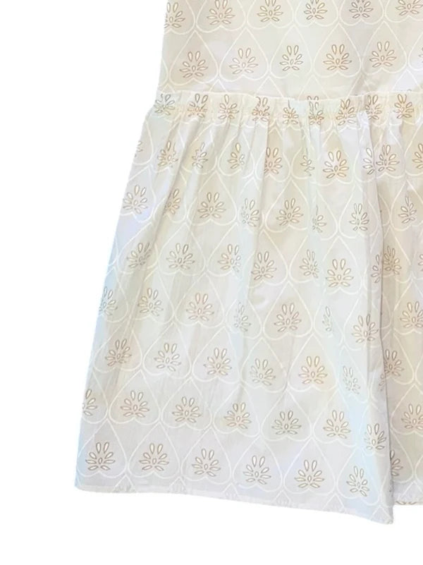 Christina Sleeveless Maxi Dress in white hearts by Fitzroy & Willa