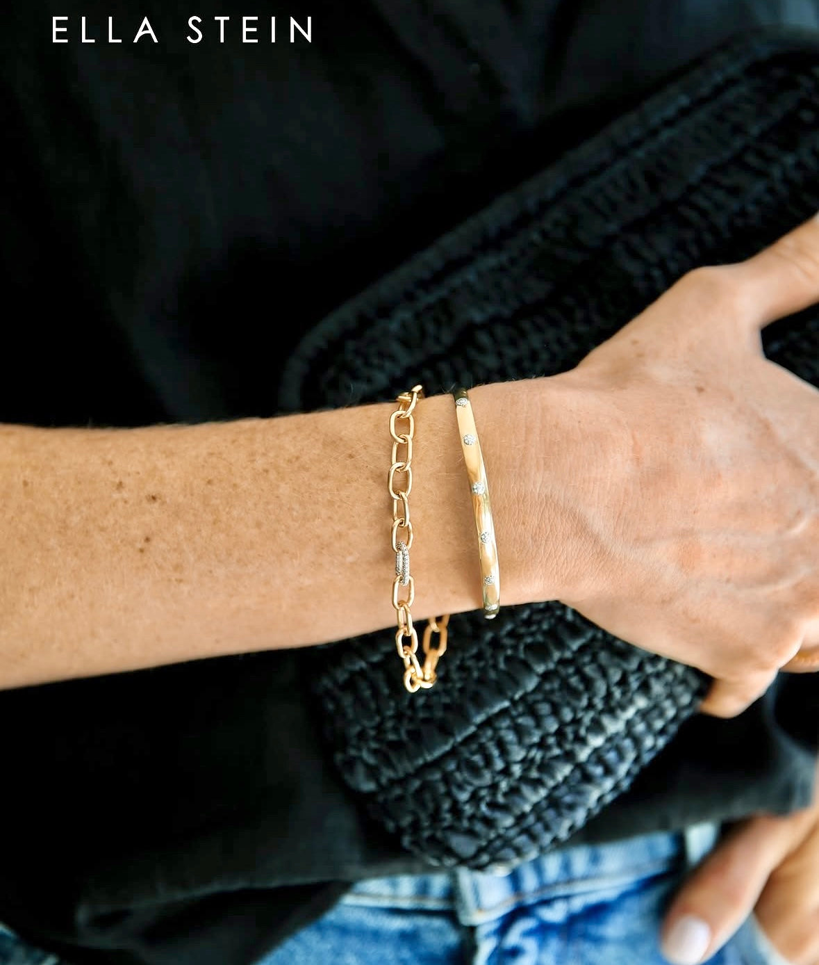 Lucky 7 Cuff Bracelet in gold by Ella Stein
