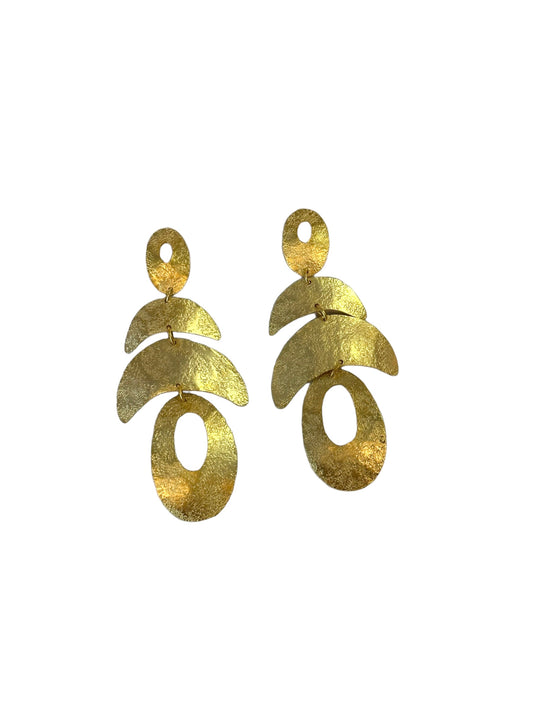 Bronze Spine Fish Earrings in gold by Ximena Castillo