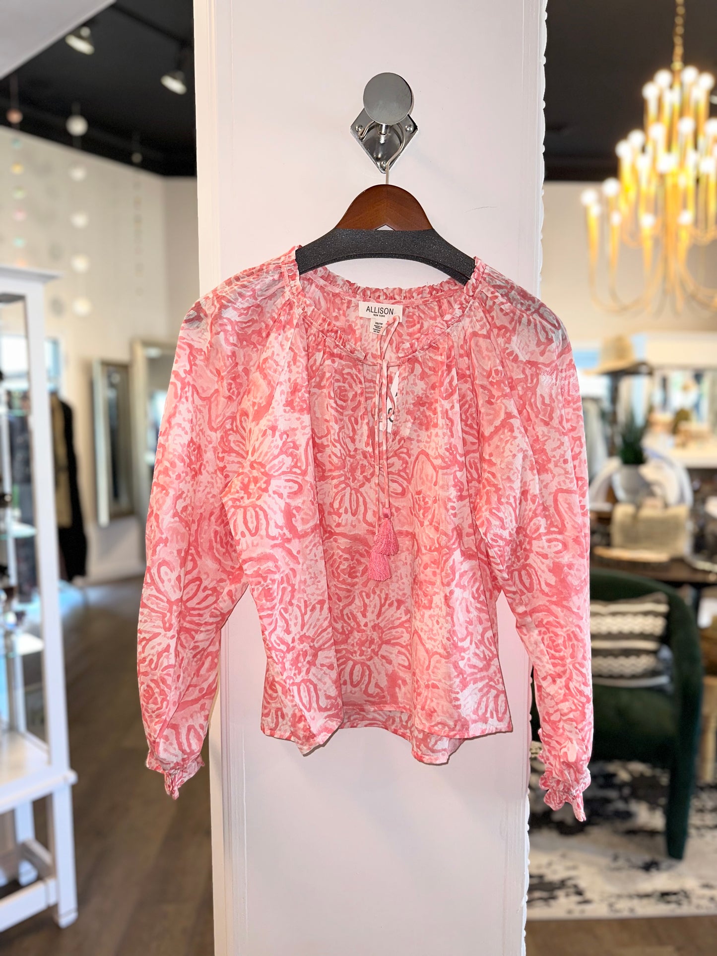 Tinsley Printed Top in pink rose by Allison