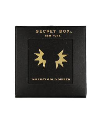 Spike Gold Dipped Small Earrings in gold by Secretbox