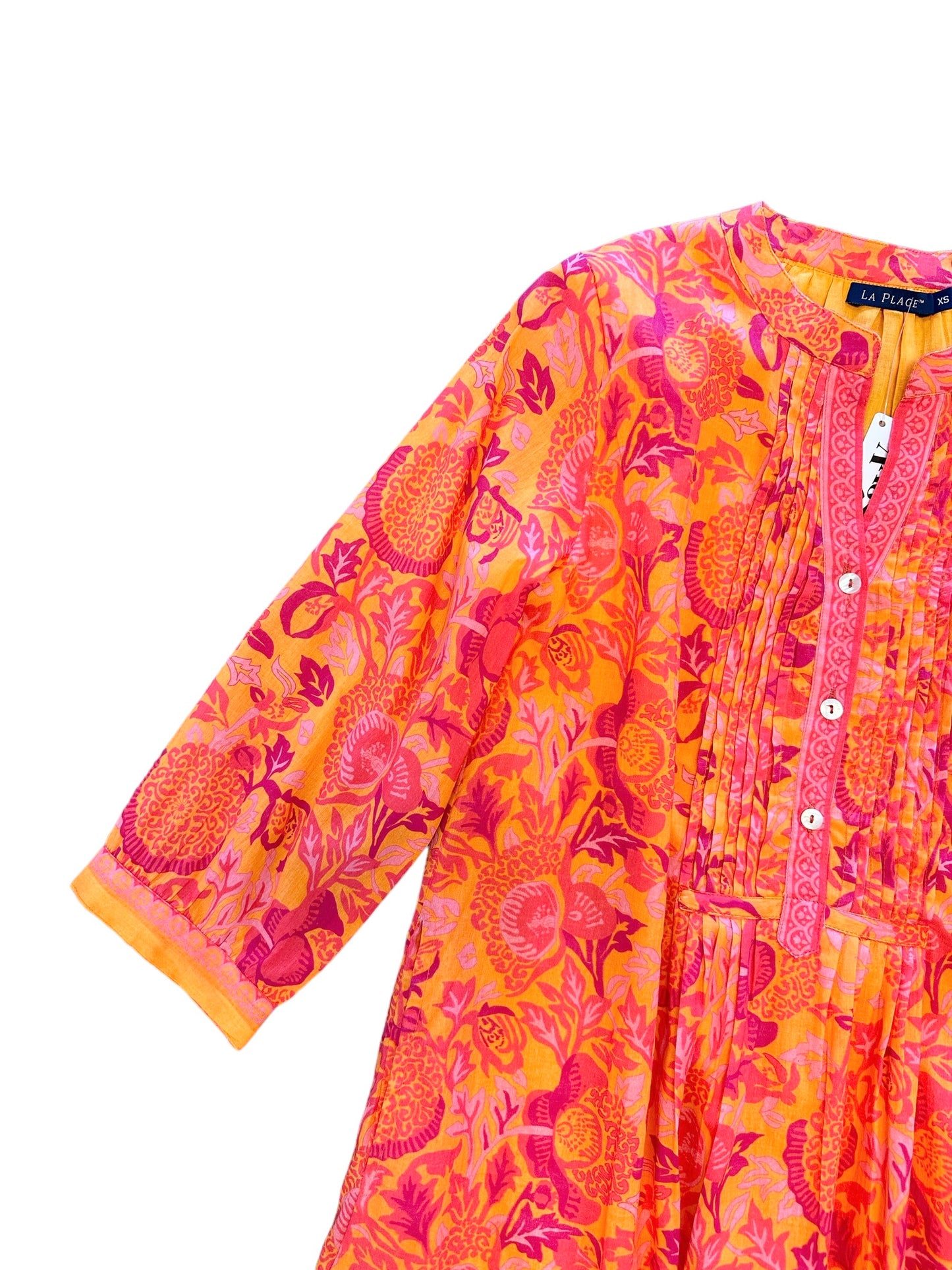 Maye Dress in floral orange/pinks by LA Plage
