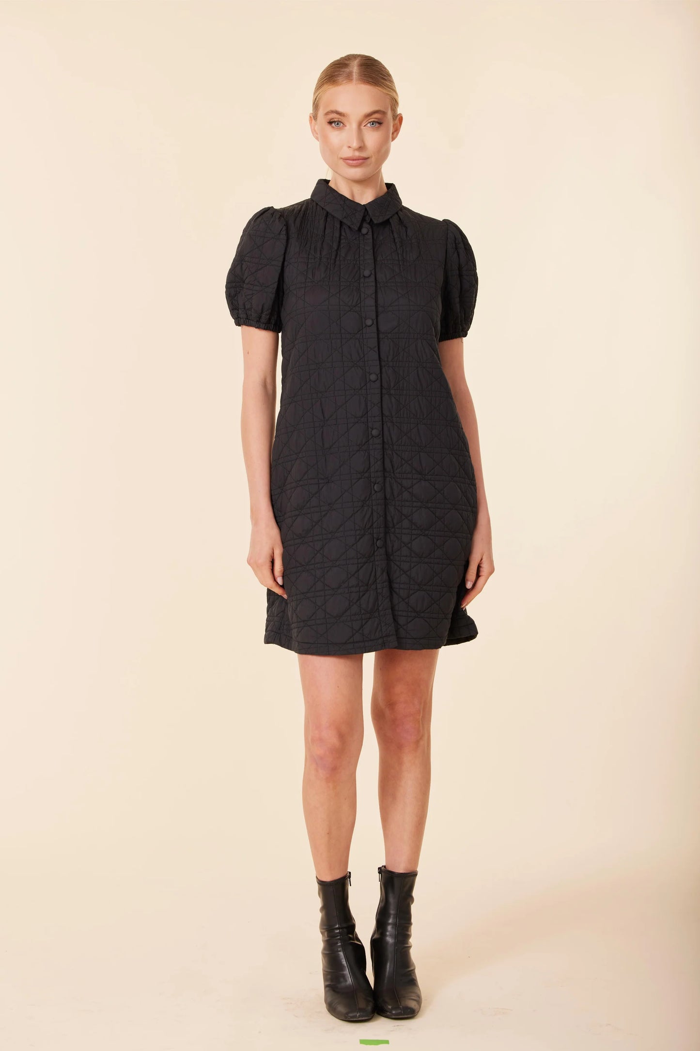 Nylon Quilted Dress in black by Dolce Cabo