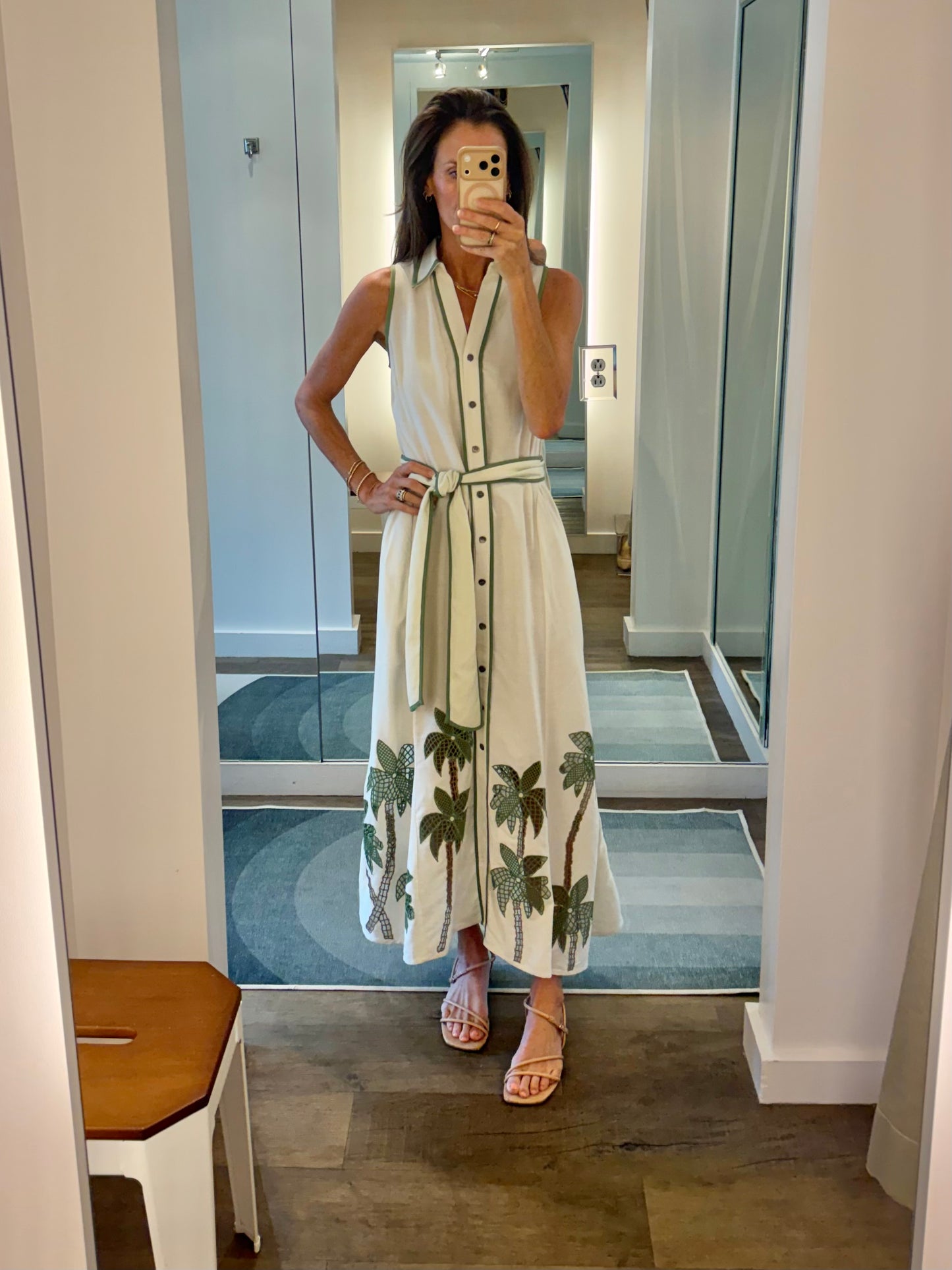 Revati Palm Tree Maxi Dress in breezy beige by Blank