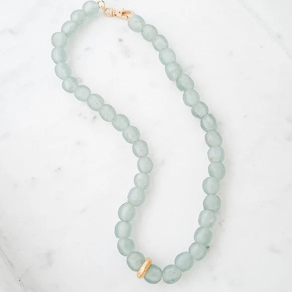 16" Glass Washer Necklace in storm by Virtue