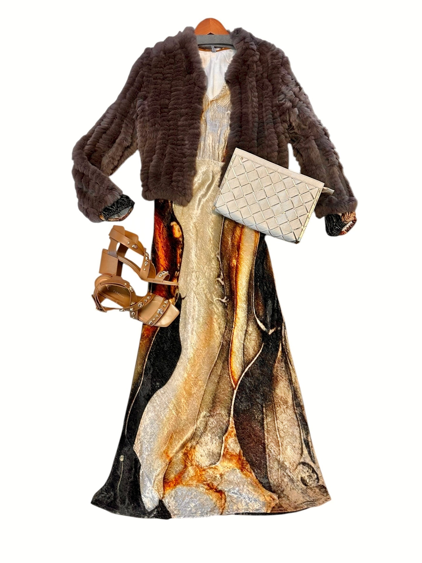 Rosa Fur Jacket in chocolate by Heartloom