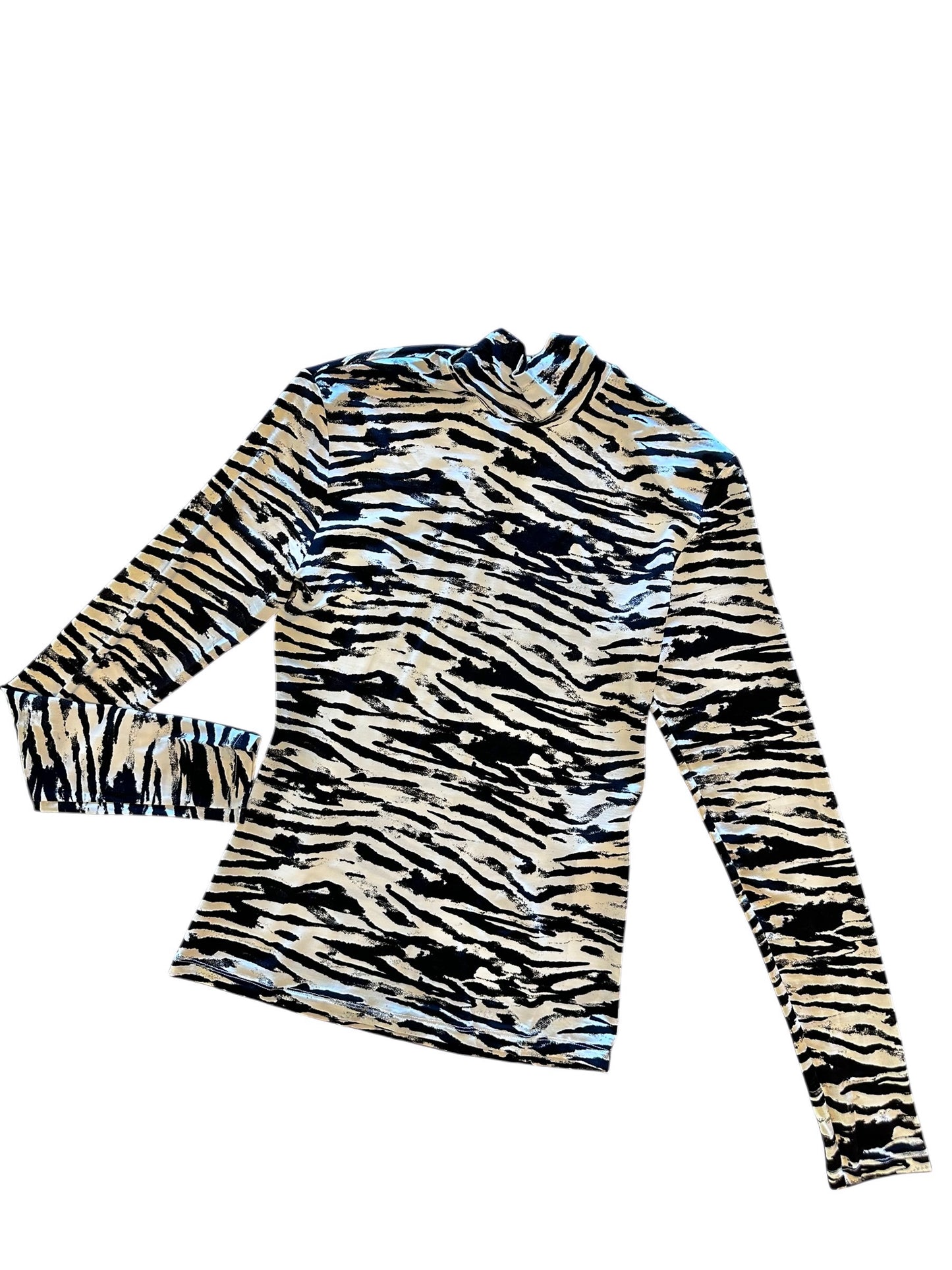 Laylani Zebra Print Top in black/beige by Exquise