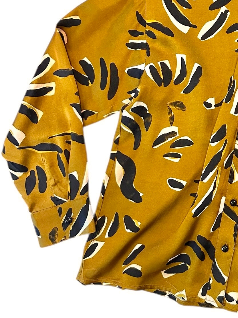 Oversized Button Down Blouse in harmony print by Esqualo