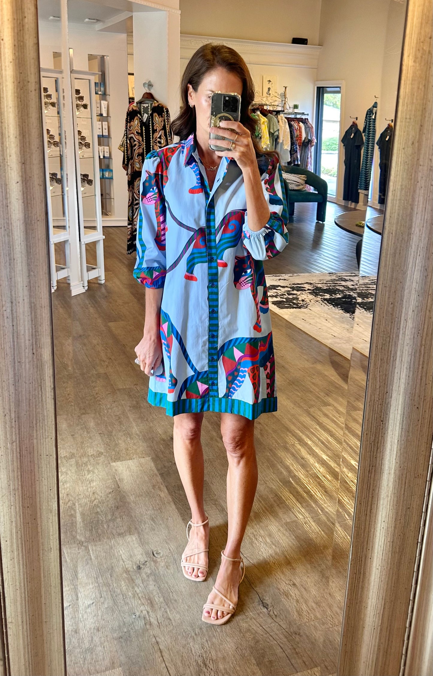 Ava Dress in cheetah mirage by Maude Vivante