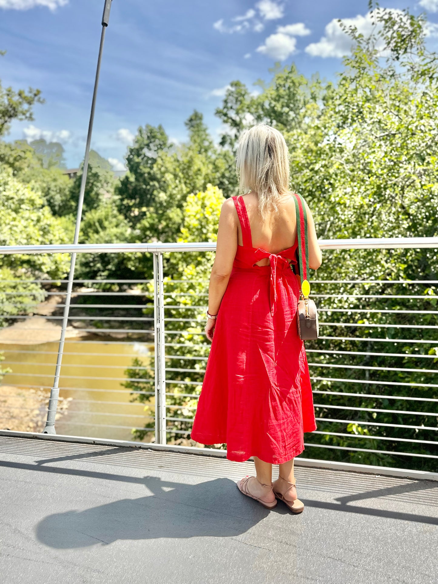 Linen Dress in strawberry by Haris Cotton
