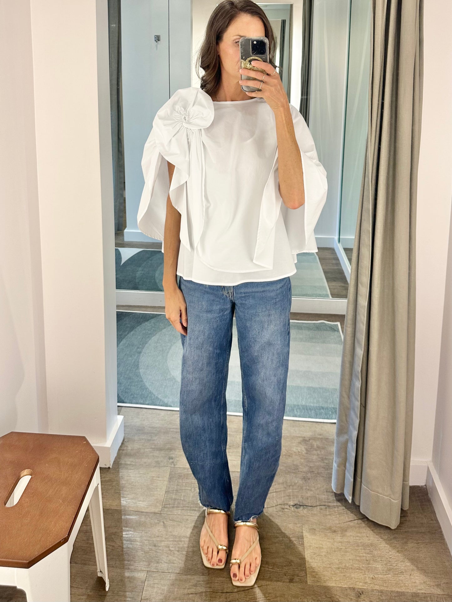 Cotton Poplin Shirt in white by Psophia