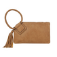 Ring Handle Clutch in tan
