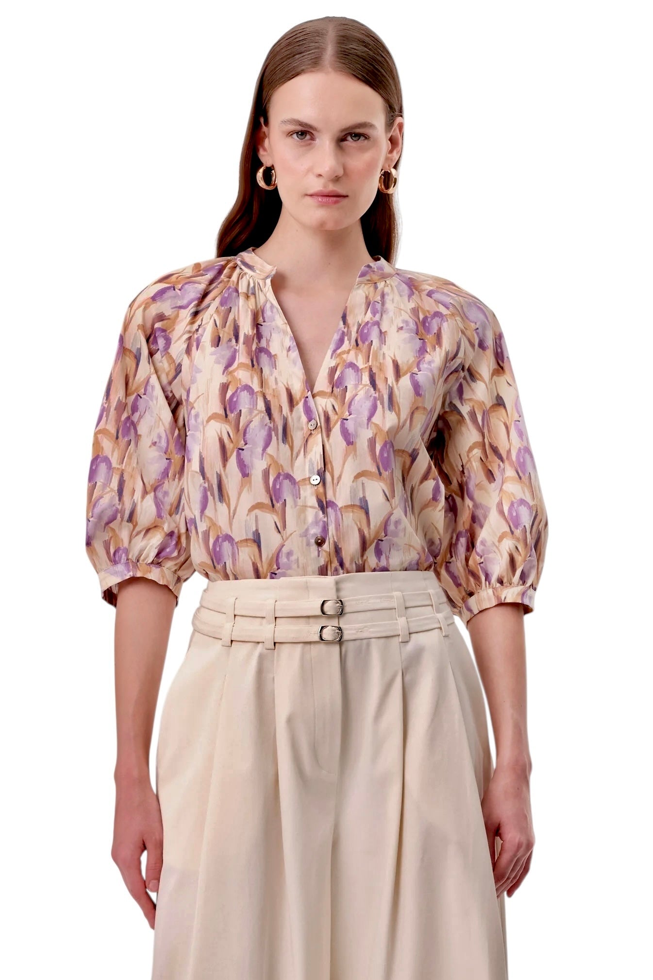 Mandy Printed Blouse in multi color by Exquise