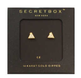 Tiny Triangle Studs in gold by Secretbox