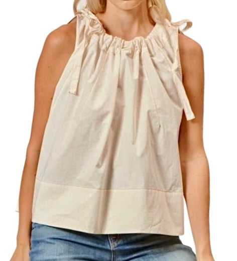 Chrissy Tie Top in cream by Lucy Paris